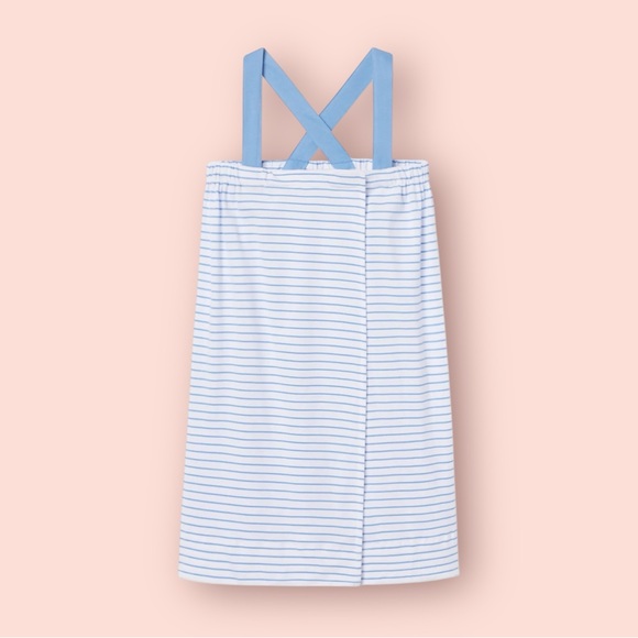 LAKE Pajamas Pima After Bath Wrap in Baltic Blue